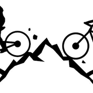 CYKEL MOUNTAINBIKE Kontur Silhuett Vektor svg eps jpg png