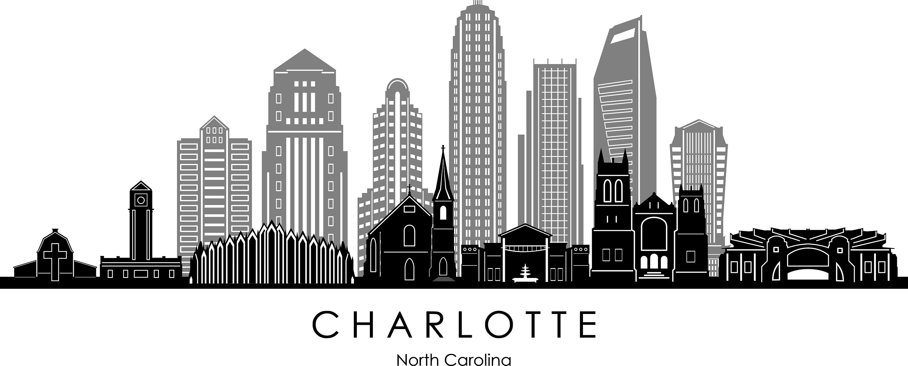 CHARLOTTE City North Carolina SKYLINE Outline Silhouette Etsy CHARLOTTE City North Carolina SKYLINE Outline Silhouette Etsy