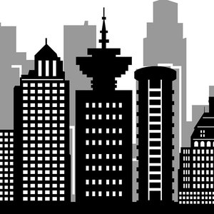 VANCOUVER Skyline Outline Silhouette VECTOR svg eps jpg png
