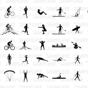 PEOPLE SPORT Leisure Training Silhouette Vector svg eps png
