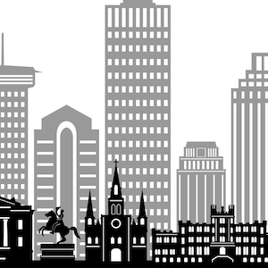 SKYLINE DI NEW ORLEANS contorno sagoma vettoriale svg eps jpg png