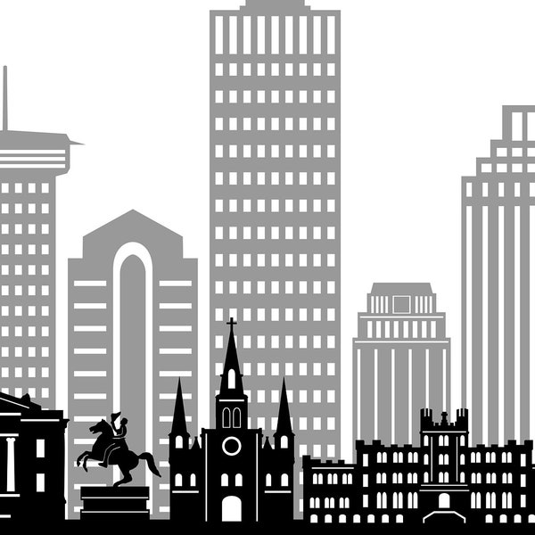 NEW ORLEANS SKYLINE outline silhouette vector svg eps jpg png