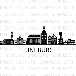 LÜNEBURG Alemanha Baixa Saxônia SKYLINE City Outline Silhouette Vector Graphic svg eps dxf pdf png