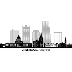 LITTLE ROCK Arkansas EE. UU. Horizonte Ciudad Esquema Silueta Gráficos vectoriales svg eps jpg png