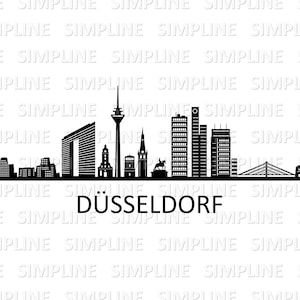 DÜSSELDORF Germany NRW SKYLINE city outline silhouette vector graphics svg eps dxf pdf png
