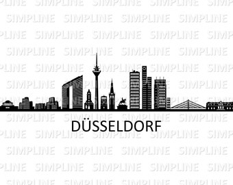 DÜSSELDORF Deutschland NRW SKYLINE Stadt Umriss Silhouette Vektor Grafik svg eps dxf pdf png