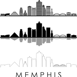MEMPHIS SKYLINE Outline Silhouette Vector svg eps jpg png
