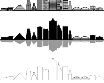 MEMPHIS SKYLINE Outline Silhouette Vector svg eps jpg png