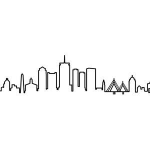 BOSTON Massachusetts USA SKYLINE City Outline Silhouette Vector Graphic svg eps jpg png