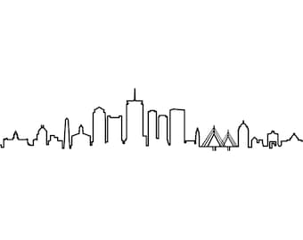 BOSTON Massachusetts USA SKYLINE City Umriss Silhouette Vektor Grafik svg eps jpg png