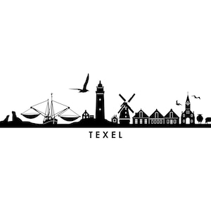 TEXEL Eiland Holland Noordzee SKYLINE City Outline Silhouette Vector Graphic svg eps jpg png