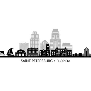 Saint PETERSBURG Florida USA SKYLINE City Umriss Silhouette Vektor Grafik svg eps jpg png