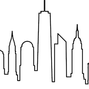 NEW YORK usa SKYLINE City Outline Silhouette Vector Graphics svg eps jpg png