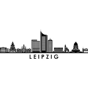 LEIPZIG Sachsen Germany SKYLINE City Outline Silhouette Vector Graphic svg eps jpg png