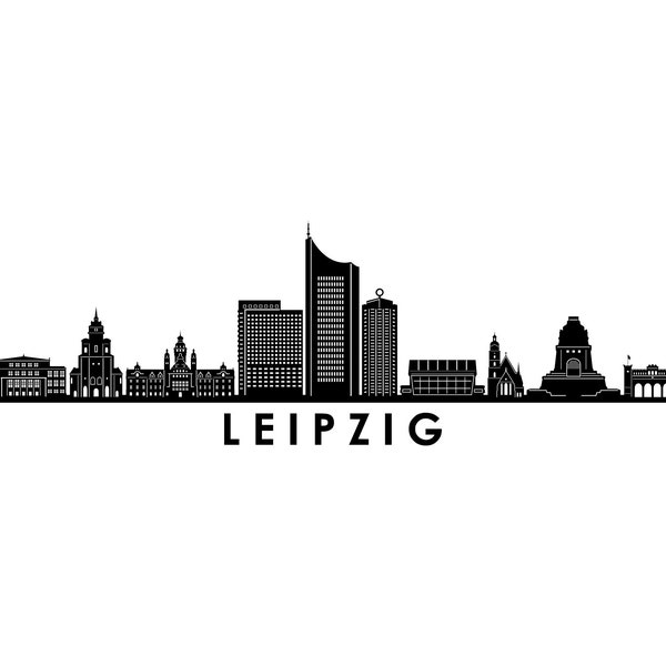 LEIPZIG Sachsen Germany SKYLINE City Outline Silhouette Vector Graphic svg eps jpg png