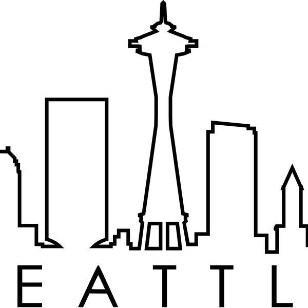 SEATTLE Washington Usa SKYLINE City Outline Silhouette Vector Graphic svg eps jpg png