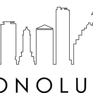 HONOLULU City SKYLINE Outline Silhouette Vector svg eps jpg png