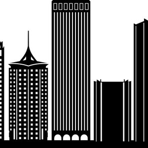 TULSA CITY Oklahoma SKYLINE contorno silhueta vetor svg eps jpg png