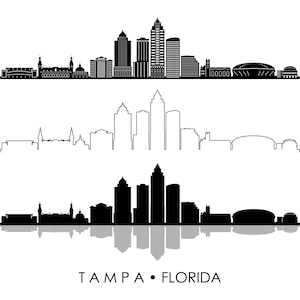 TAMPA Florida Usa SKYLINE City Umriss Silhouette Vektor Grafik svg eps jpg png