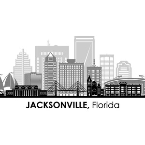 JACKSONVILLE Florida USA SKYLINE City Umriss Silhouette Vektor Grafik svg eps jpg png
