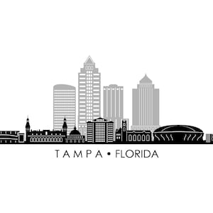 TAMPA Florida Usa SKYLINE City Outline Silhouette Vector Graphic svg eps jpg png