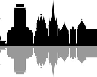 LAUSANNE SKYLINE Umriss Silhouette Vektor svg eps jpg png