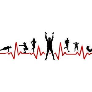 SPORT FITNESS TRAINING Outline Silhouette Vector Graphic svg eps jpg png