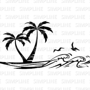 PALM BEACH SEA Silhouette Vector svg eps png