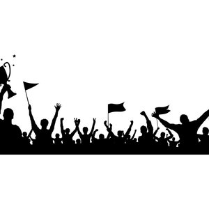 FANS PEOPLE CUP Cheering Groupe Célébration Silhouette Vector svg eps png jpg