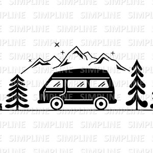 CAMPING BUS CAMPER Silhouette vector svg eps png dxf