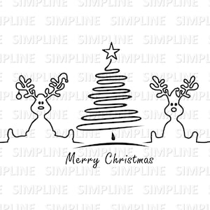 WEIHNACHTSBAUM Elch Rentier Silhouette Vektor Grafik svg eps png