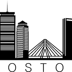 BOSTON Massachusetts City SKYLINE Outline Silhouette Vector svg eps jpg png