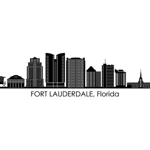 FORT LAUDERDALE Florida USA Skyline City Umriss Silhouette Vektor Grafik svg eps jpg png