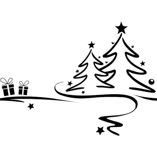 WEIHNACHTSBAUM SCHLEIFE BAUM Silhouette Vektor Grafik svg eps jpg png