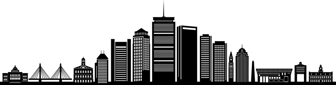 BOSTON Skyline Outline Silhouette Svg Eps Jpg Png - Etsy
