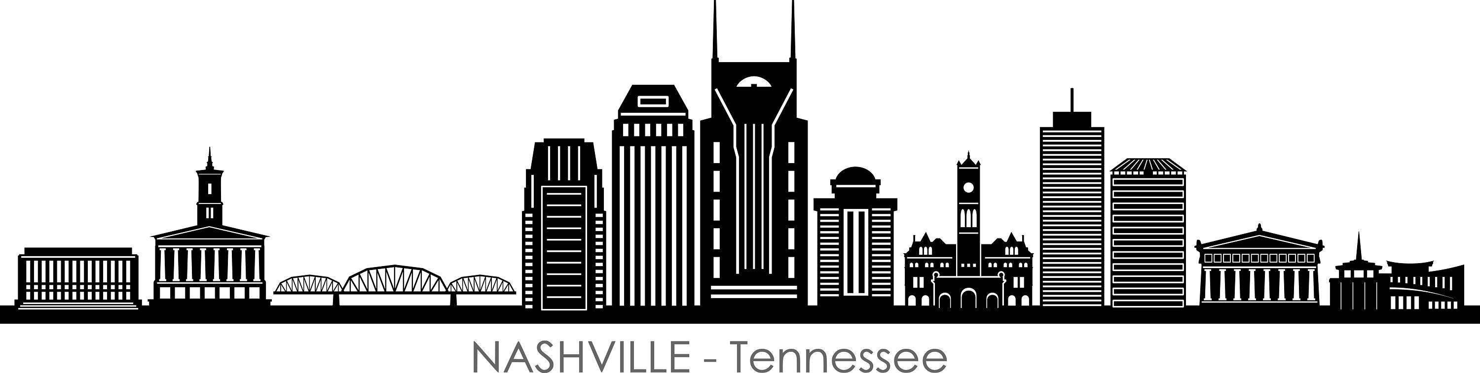 NASHVILLE CITY Tennessee SKYLINE Outline Silhouette Vector svg | Etsy