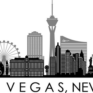 LAS VEGAS Città Nevada SKYLINE contorno sagoma vettoriale svg eps jpg png