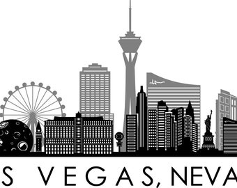 LAS VEGAS City Nevada SKYLINE outline silhouette vector svg eps jpg png