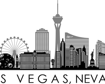 LAS VEGAS Stad Nevada SKYLINE omtrek silhouet vector svg eps jpg png