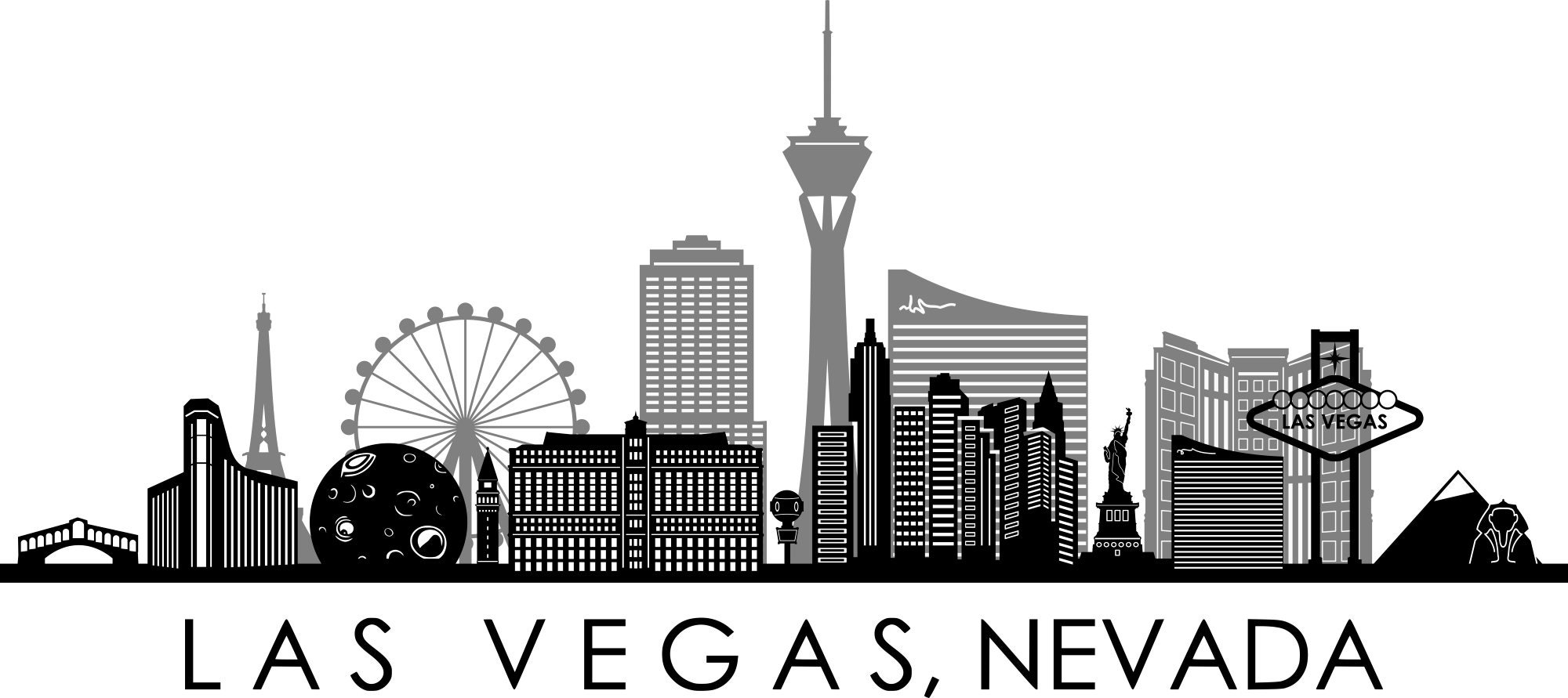 Las Vegas Strip Clip Art Hotel View Of The Strip In Las Vegas Cut Out