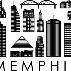 MEMPHIS SKYLINE Outline Silhouette Vector svg eps jpg png
