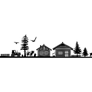 HUT NATURE ALM Farm Wooden hut Vector svg eps png jpg