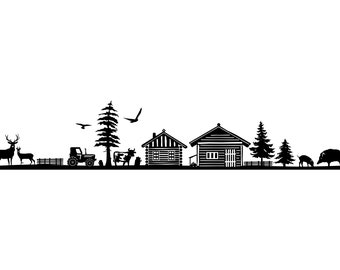 HÜTTE NATUR ALM Bauernhof Holzhütte Vector svg eps png jpg