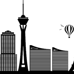 LAS VEGAS City Nevada SKYLINE Outline Silhouette Vector svg eps jpg png