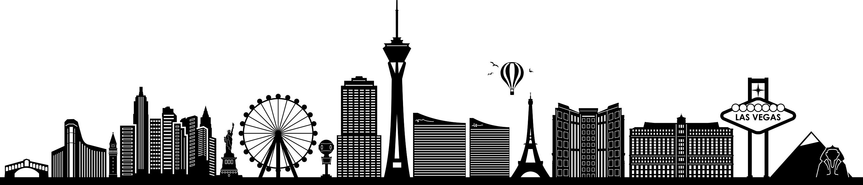 LAS VEGAS City Nevada SKYLINE Outline Silhouette Vector svg | Etsy