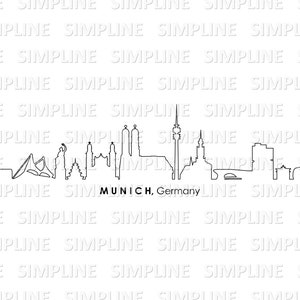 MUNICH Bavaria Germany SKYLINE City Outline Silhouette Vector Graphic svg eps png