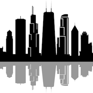 Silhueta de contorno do horizonte de Chicago svg eps jpg png