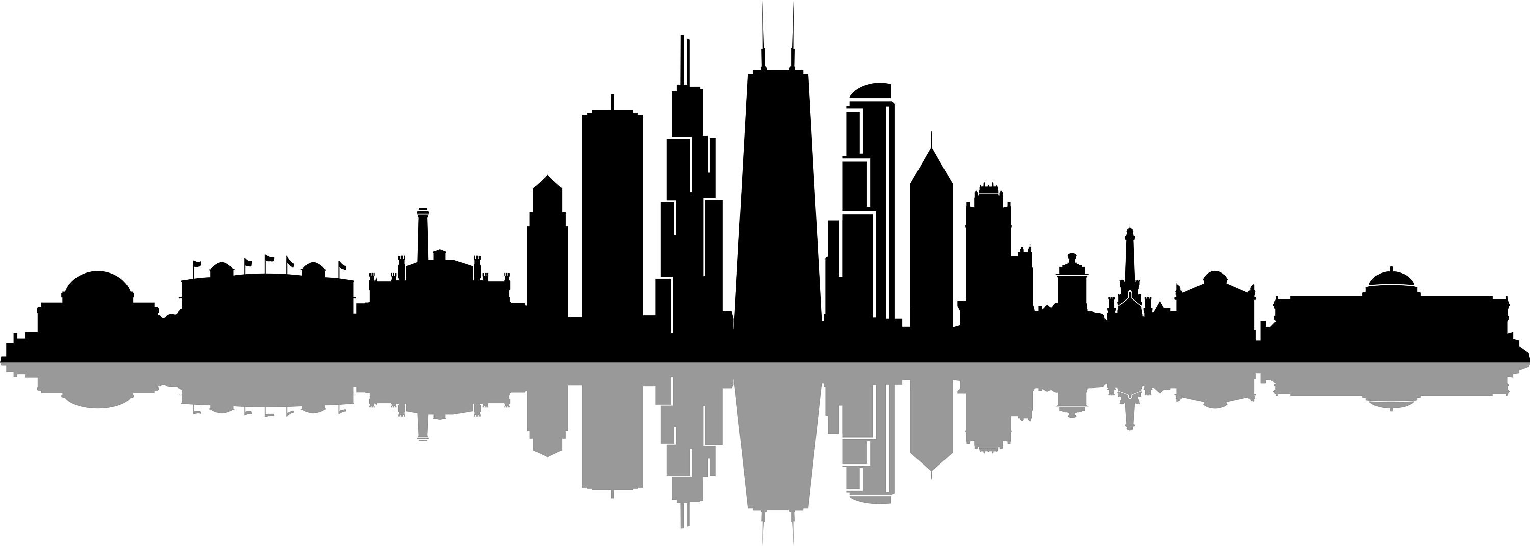 Chicago Skyline Outline Silhouet svg eps jpg png Etsy