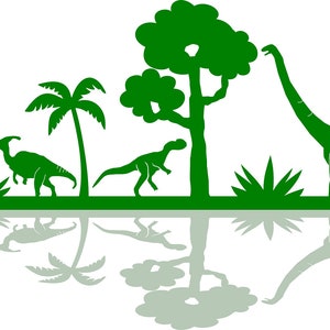 Dinos Dinosauier Skyline Vector Silhouette SVG Digital