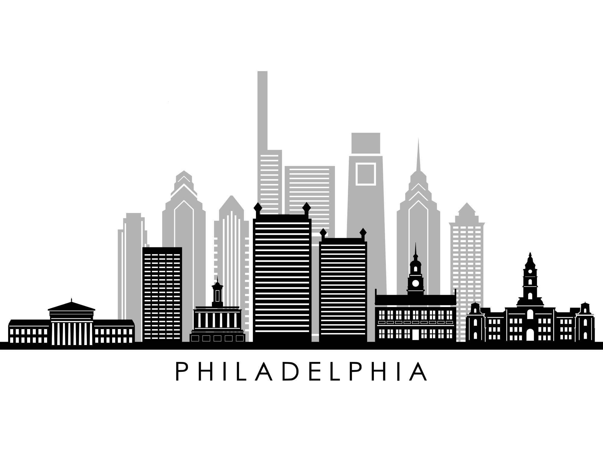 Philadelphia Skyline Outline